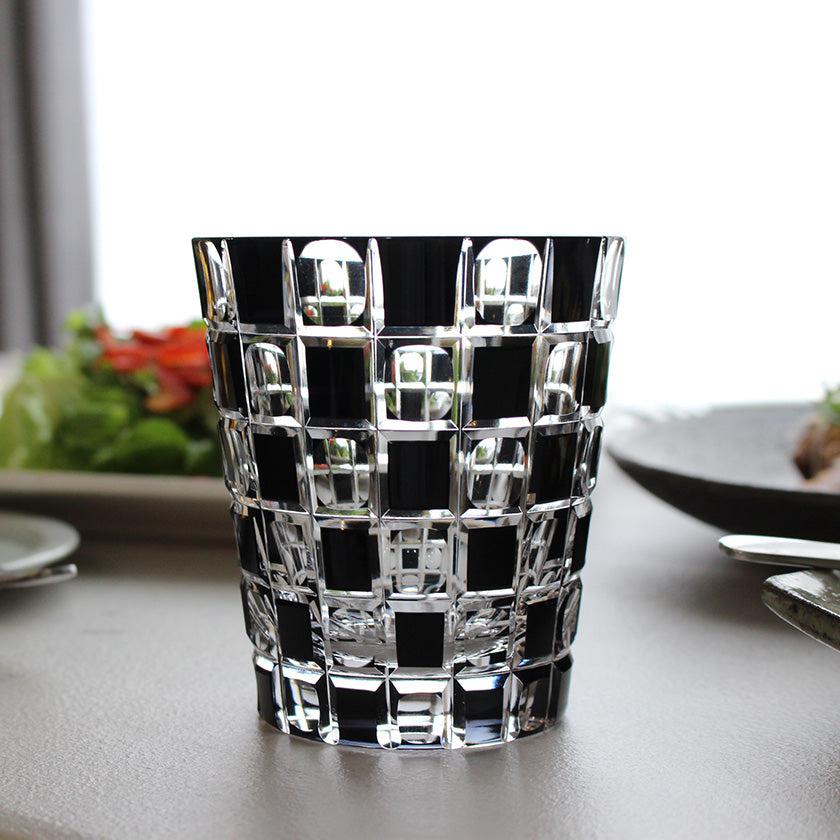 江戸切子 KUROCO TAMAICHIMATSU 玉市松 ショットグラス KK-03SG 3514 KIMOTOGLASSTOKYO KUROCO 玉市松 ミニオールド（ｱｿｰﾄ）