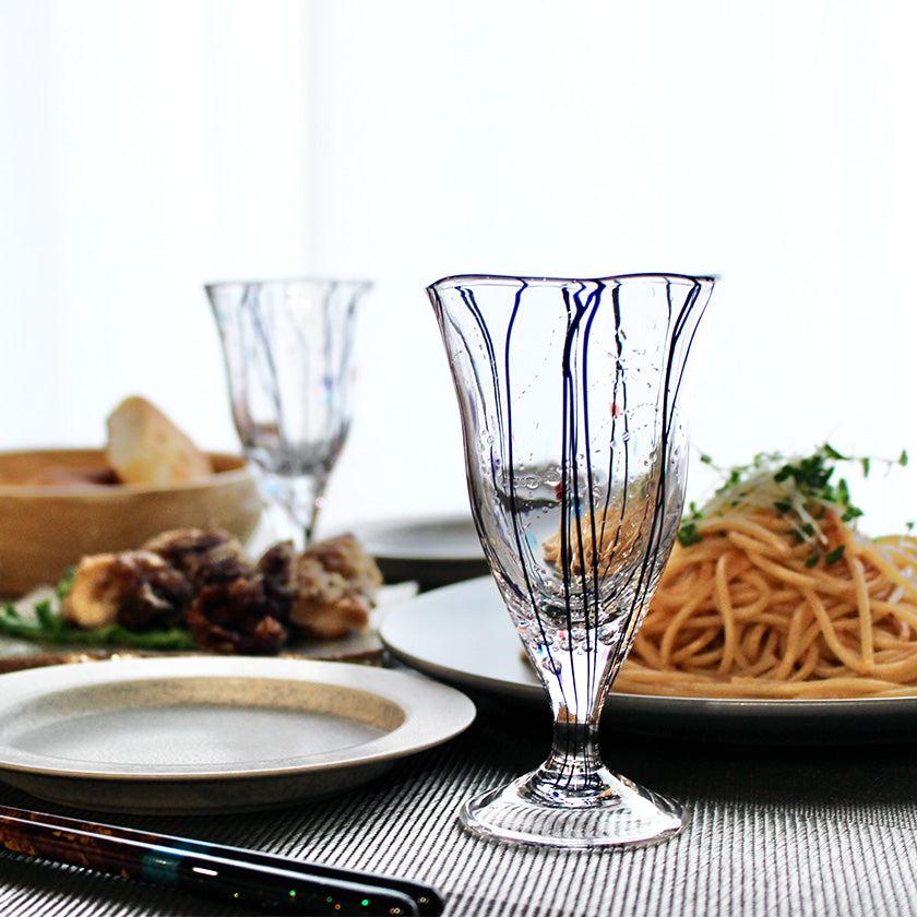 吹きガラス｜SUN GLASS STUDIO KYOTO 玄 ワイン グラスペア ｜BECOS