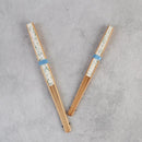 【扇子】つゆ草に向こう向きウサギ | 唐紙 | 唐源