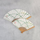 【扇子】つゆ草に向こう向きウサギ | 唐紙 | 唐源