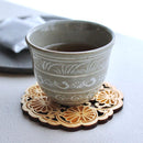 【コースター】桜に菊 | 摺り友禅彫刻師 | Sansai