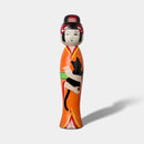 【こけし】大正時代風こけし (7寸) オレンジ | 土湯伝統こけし |近野明裕