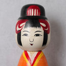 【こけし】大正時代風こけし (7寸) オレンジ | 土湯伝統こけし |近野明裕