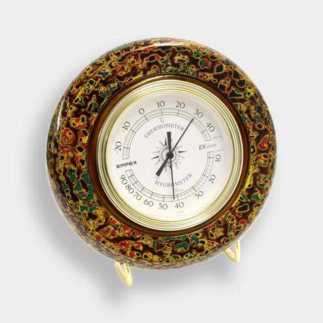名入れ エンペックス 気象時計 ウッド 木製タイプ 湿度計 温度計 開業祝 設立記念 会社記念 定年退職 栄転 永年勤続 記念時計 オリジナルプレゼント お祝い 贈り物
