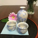 【酒器3点セット】花結晶 (銀藤) 徳利&ぐい吞 | 京焼-清水焼 | 陶葊