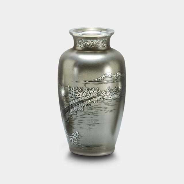 【花瓶】イブシ 9.0 菖蒲型 | 大阪浪華錫器