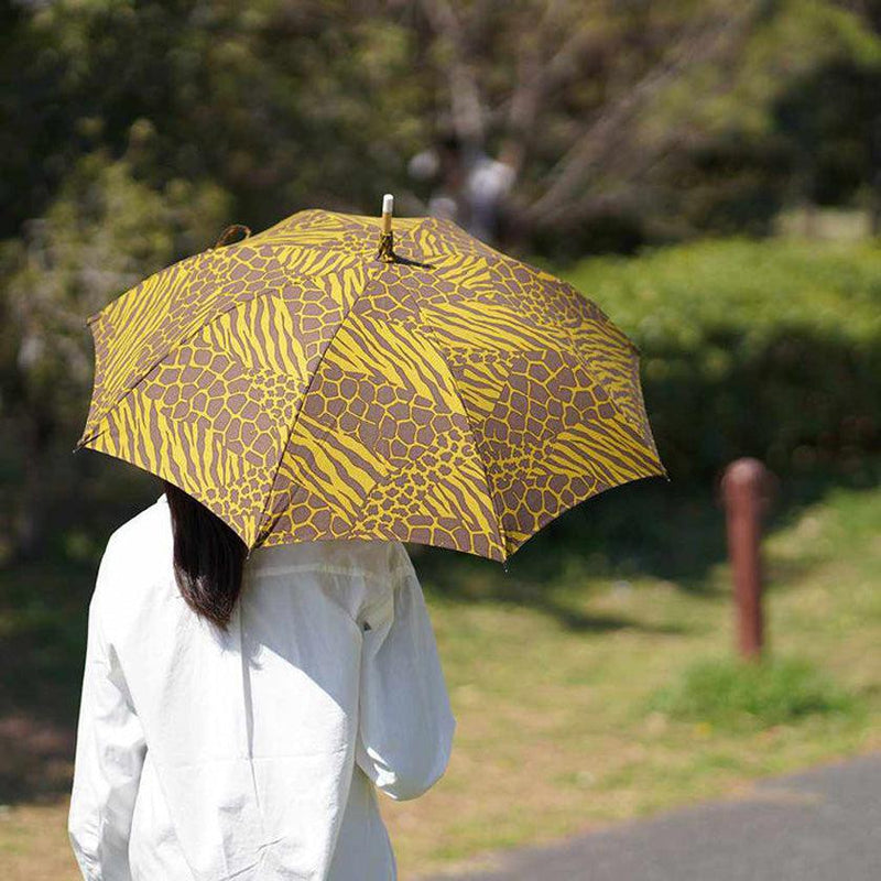 【日傘】ゼブラ カーキ (組木)｜手捺染