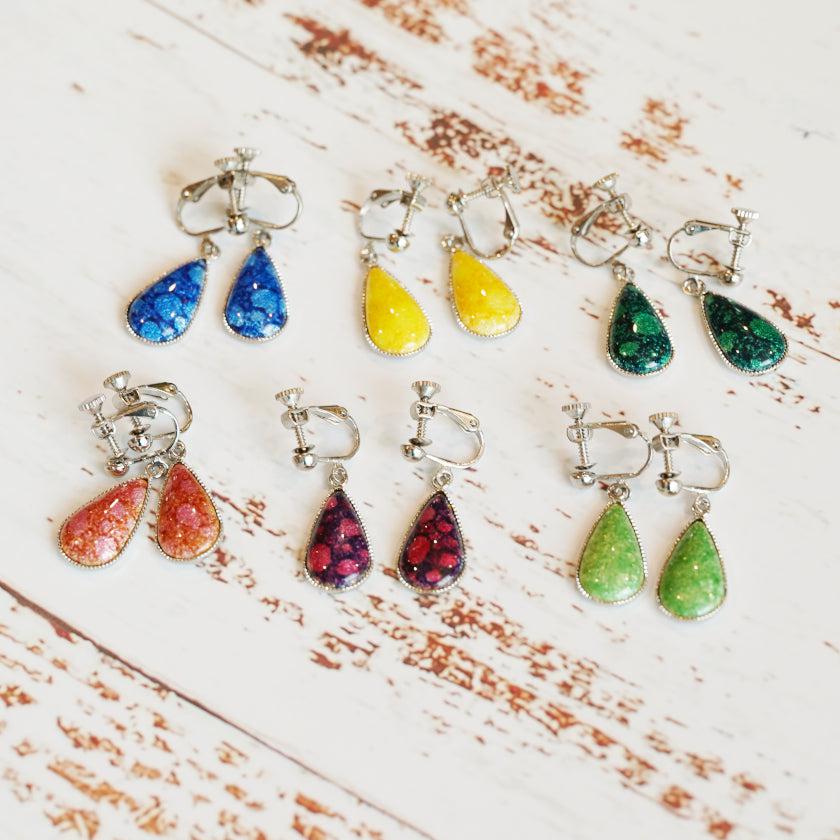 【初売り】 売り切れ】海色雫 レジンイヤリング 下し イヤリング・ノンホールピアス