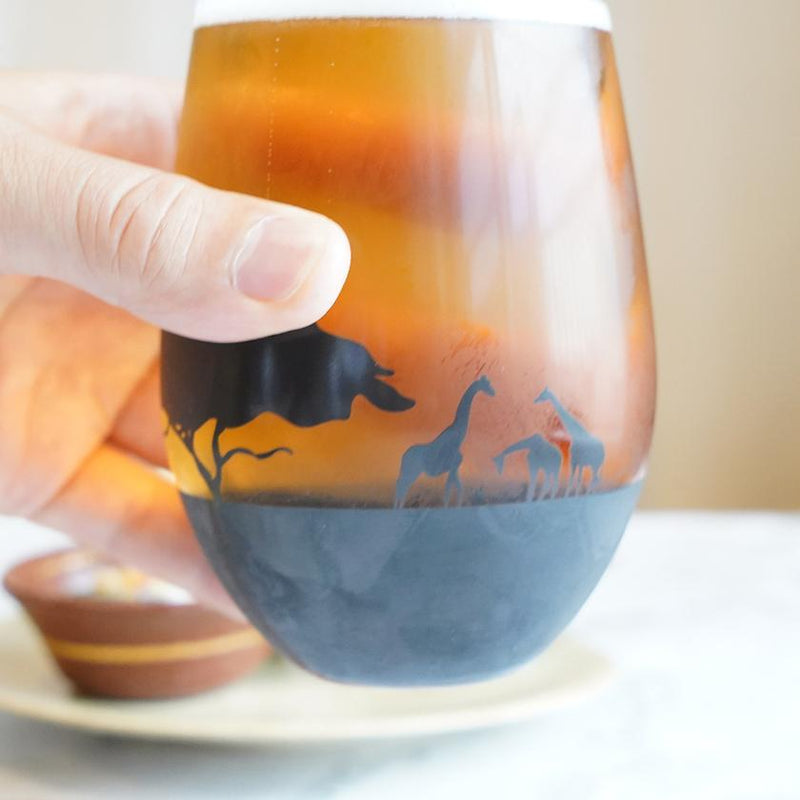 【グラス】夕日を眺める キリン | 丸モ高木陶器
