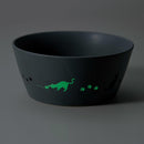 【ボウル】蓄光 猫 13cmルミナスボウル (マットライトグレー) | 美濃焼 | 丸モ高木陶器