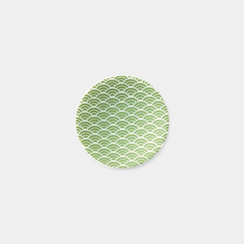 【豆皿】ラスター緑 青海波 | 美濃焼 | 丸モ高木陶器