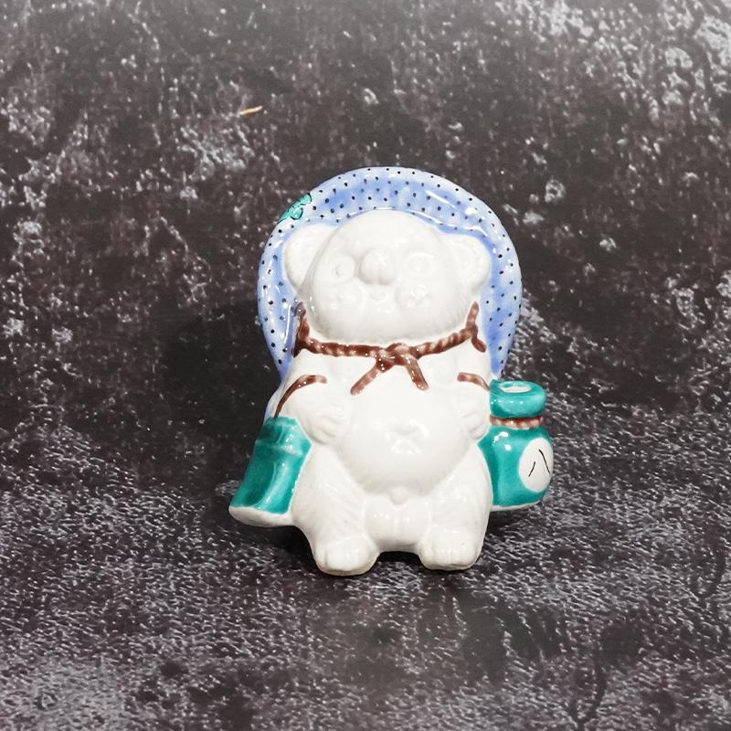 置物｜九谷焼コラボ Tanutanu 古九谷風 (ブルー) オス | 信楽焼 ｜BECOS