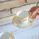 【磁器】大倉陶園 「うまくゆく 回転木馬」コーヒーカップ&ソーサーペアセット