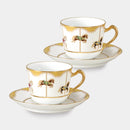 【磁器】大倉陶園 「うまくゆく 回転木馬」コーヒーカップ&ソーサーペアセット
