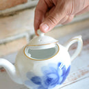 【磁器】大倉陶園 ブルーローズ(8211) カップ&ソーサーペアポットセット(3点)