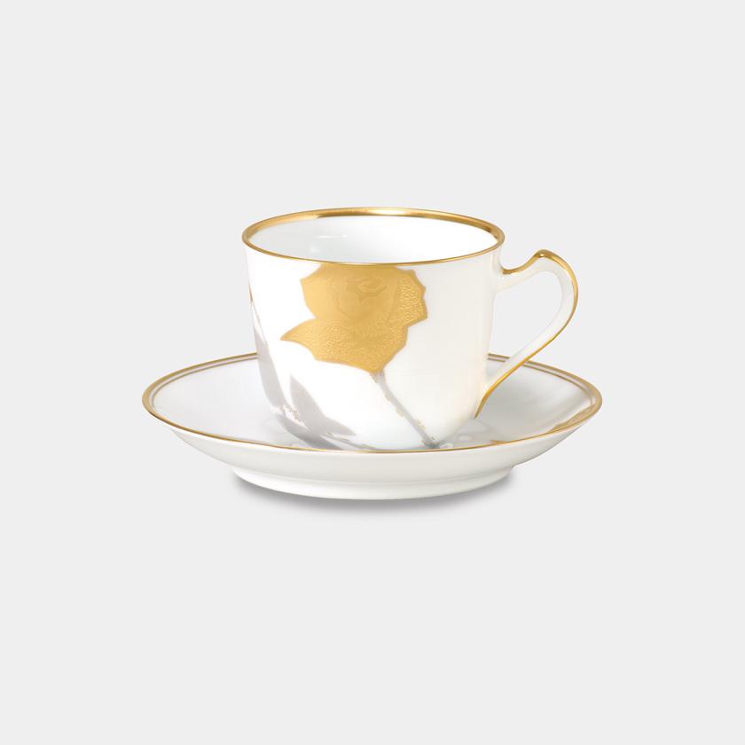 磁器｜大倉陶園 金蝕バラ コーヒーカップ＆ソーサー ｜BECOS