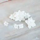 【アクセサリー】純白 (バレッタ、ブローチ、ピアス、リング 4点セット ) | つまみ細工