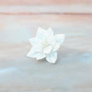【アクセサリー】純白 (バレッタ、ブローチ、ピアス、リング 4点セット ) | つまみ細工
