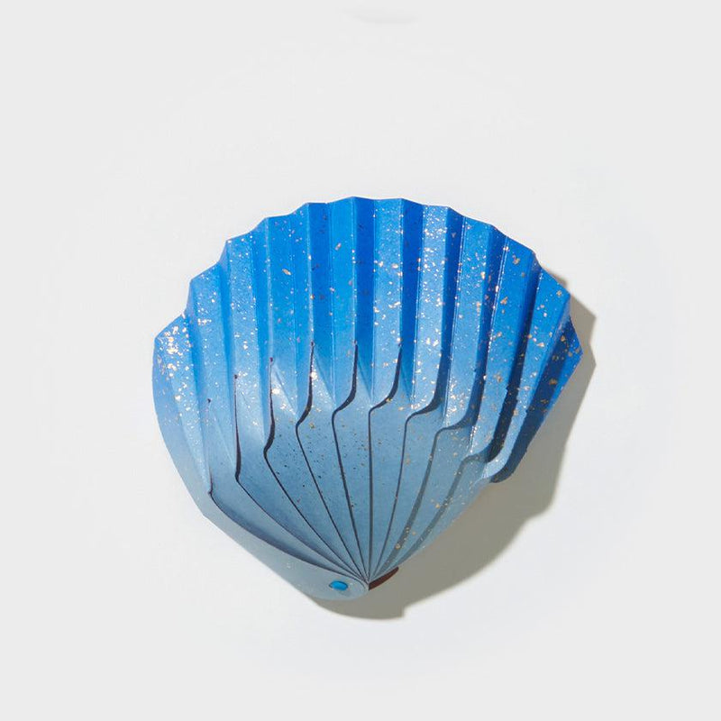 【折り紙トレイ】紙の貝殻椀 砂子青 | 加飾技法