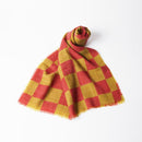 【マフラー】市松 (朱黄土) | 京友禅 | 禾口木丙