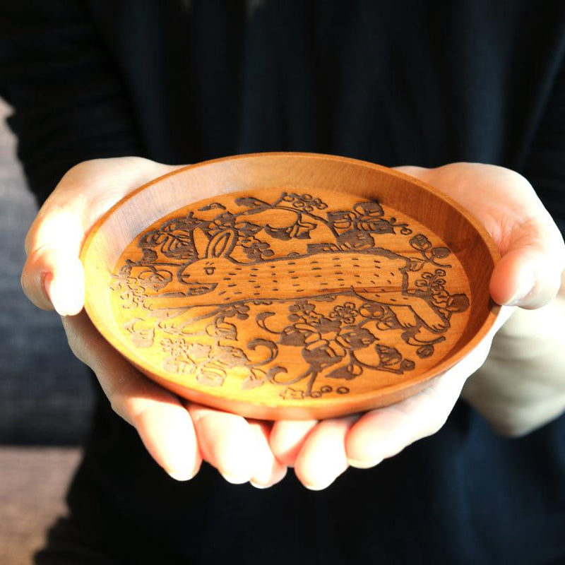 【お皿】小皿 唐草に兎 | 摺り友禅彫刻師 | Sansai