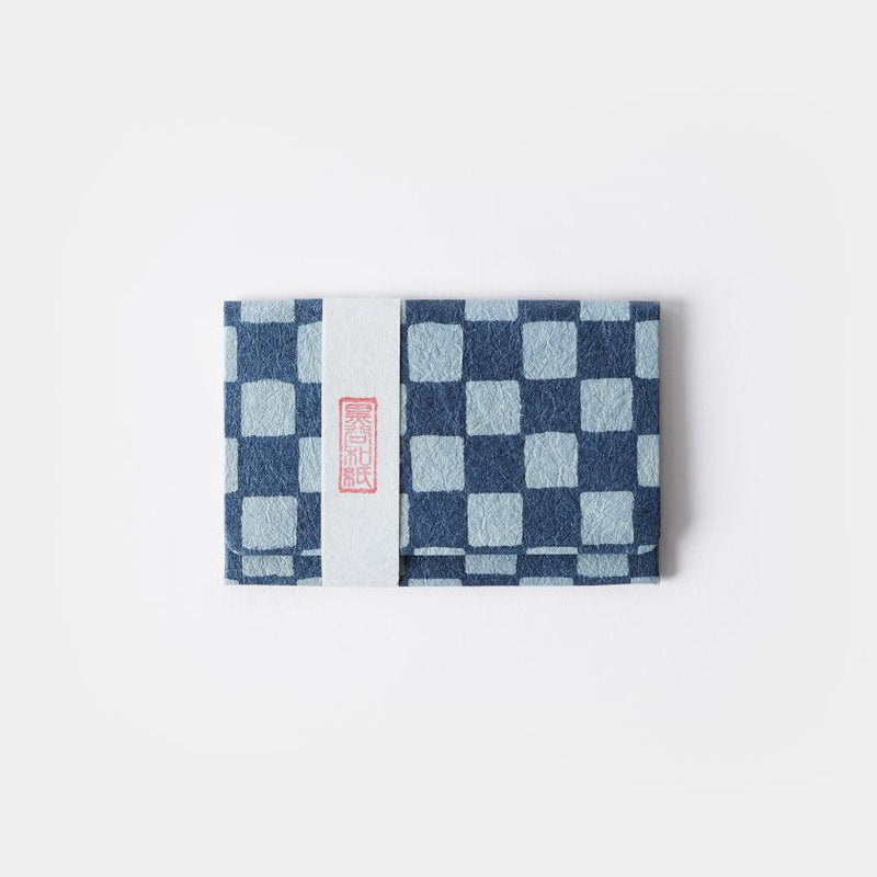 【カードケース】型染 市松 (藍) 名刺入れ | 黒谷和紙 | 黒谷和紙協同組合