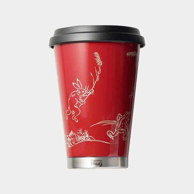 モバイルタンブラー｜thermo mug × 土直漆器 うるし鳥獣戯画 (レッド