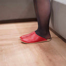 【スリッパ】Reela 本革スムース ルームサボ(レッド)23.0~24.0cm