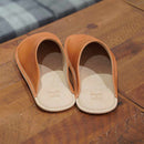 【スリッパ】Reela ワックスレザー ルームサボ(キャメル)