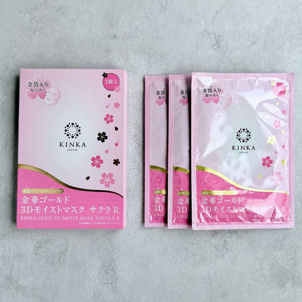 KINKA 潤う5点セット+モイストマスク3枚入り 豊富な成分で保湿・整肌を実現！【箔一】金華ゴールド 3Dモイスト