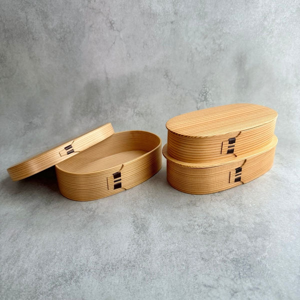 白ごはんもふっくら！小判形の曲げわっぱ弁当（小判型 入子）