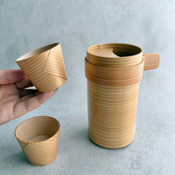 お酒をよりいっそう美味しくしてくれる曲げわっぱの酒器セット(1合)
