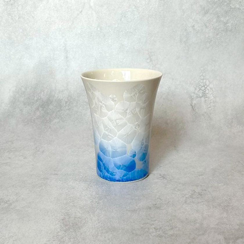 【フリーカップ2点セット】花結晶 (白地青赤) | 京焼-清水焼 | 陶葊