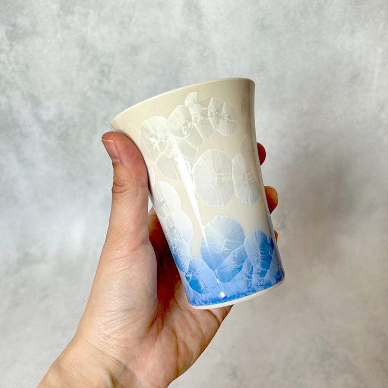 【フリーカップ2点セット】花結晶 (白地青赤) | 京焼-清水焼 | 陶葊