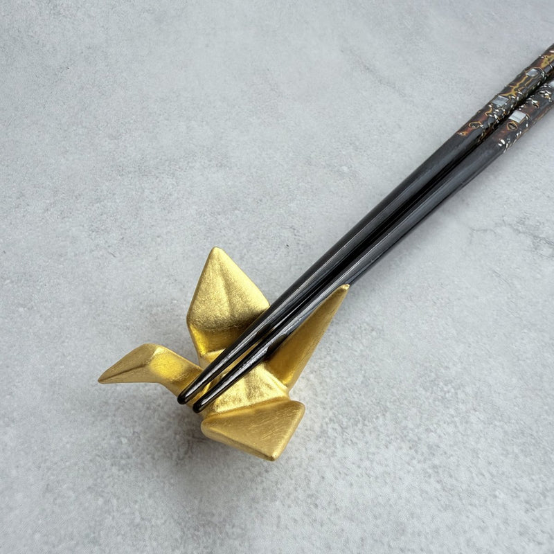 箸置き｜吉祥 金の鶴箸置き 2個セット | 金沢箔 | 箔一 ｜BECOS
