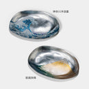 【トレー】箔名画 北斎 ガラストレー (銀) | 金沢箔 | 箔一