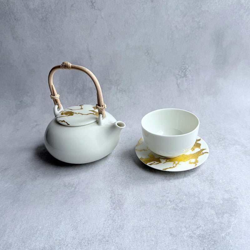 茶器セット｜RS marble ポット カップ&ソーサー | 金沢箔 | 箔一 ｜BECOS