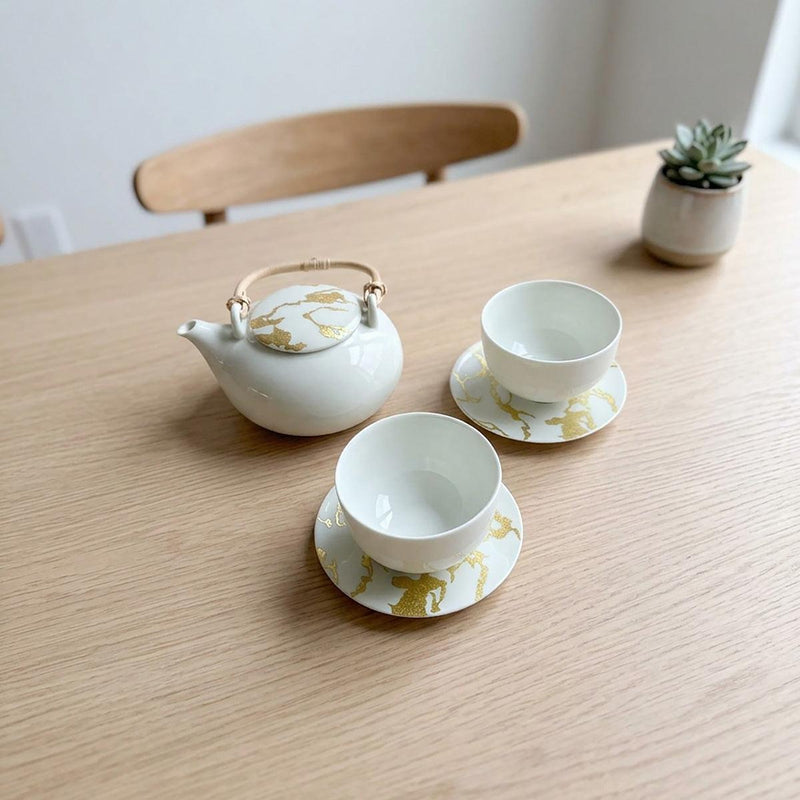 茶器セット｜RS marble ポット カップ&ソーサー | 金沢箔 | 箔一 ｜BECOS