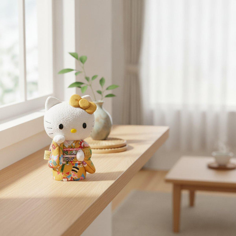 招き猫｜招きハローキティ (黄) | 江戸木目込み | 柿沼人形 ｜BECOS
