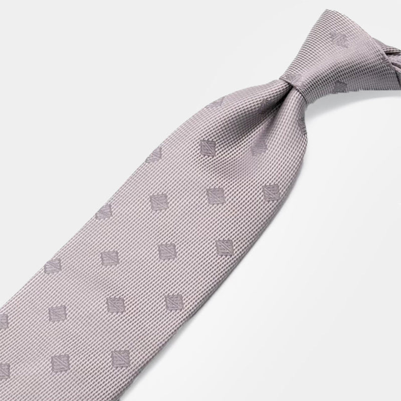 【ネクタイ】 穏やかな銀墨色 オリジナルロゴ | 国産シルク | SHAKUNONE