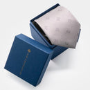 【ネクタイ】穏やかな銀墨色 オリジナルロゴ | 国産シルク | SHAKUNONE (贈答用の紙袋付き)