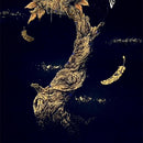 【掛け軸】黄金月宵梟 尺五立 (本金証明書付) | 掛軸 | 偕拓堂アート