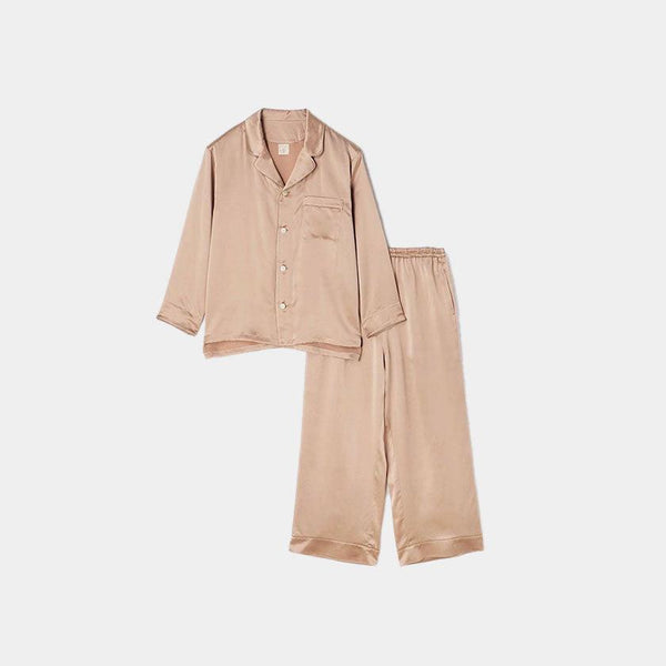 【パジャマ】シルク ピンクベージュ セットアップ | Foo Tokyo
