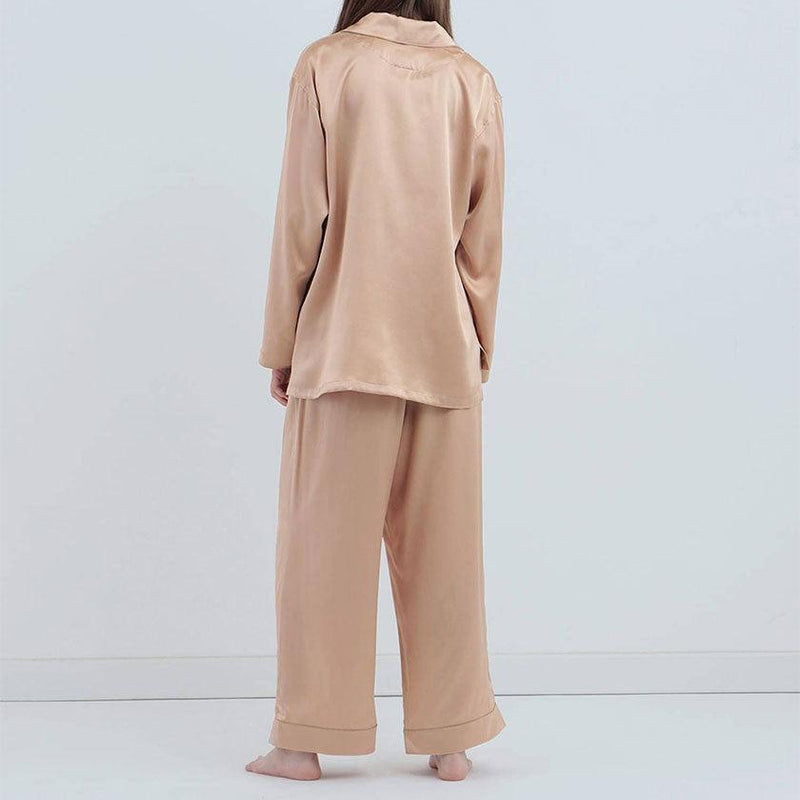 【パジャマ】シルク ピンクベージュ セットアップ | Foo Tokyo