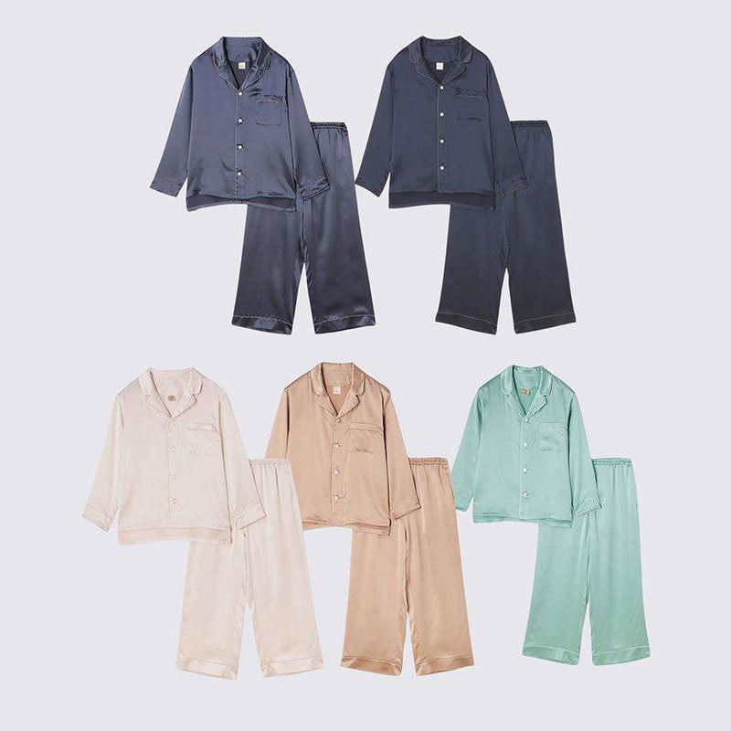 【パジャマ】シルク エレガントネイビー セットアップ | Foo Tokyo