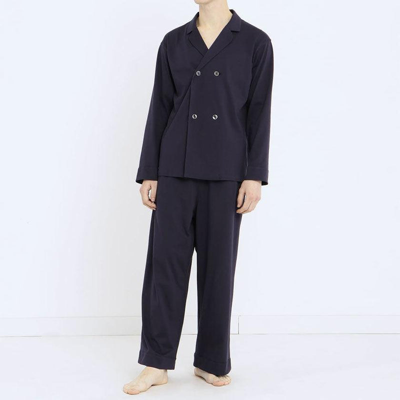 【パジャマ】ロイヤルオーガニックコットン ダブルボタン ネイビー | Foo Tokyo