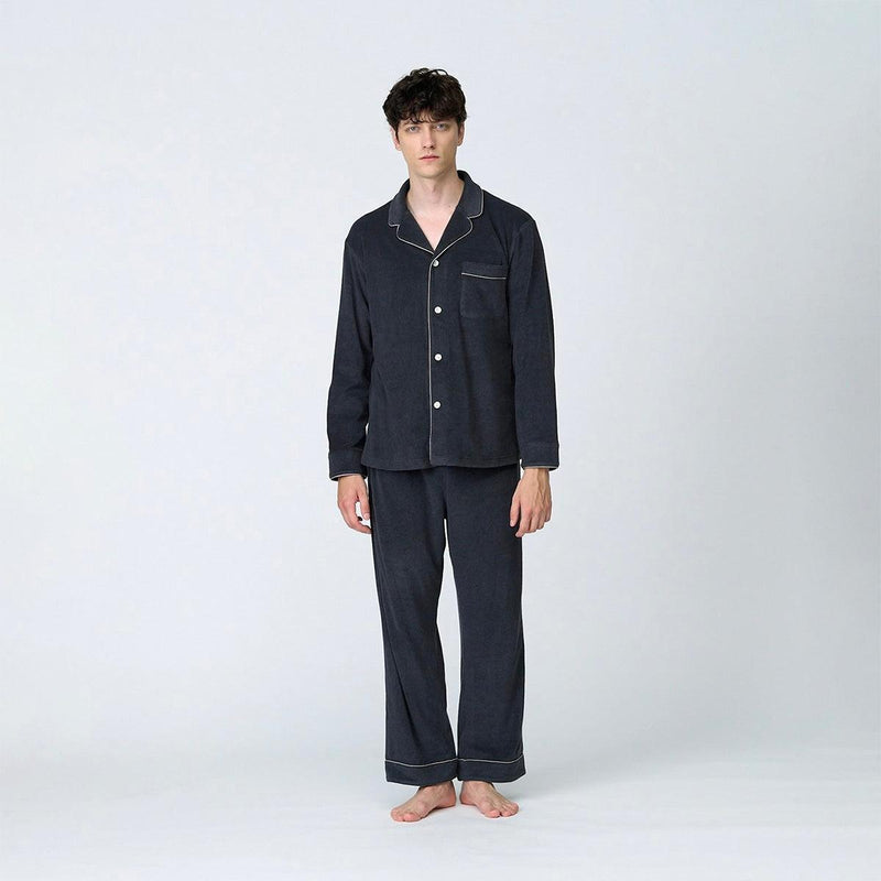 【パジャマ】コットンウールパイル チャコールグレー セットアップ | Foo Tokyo