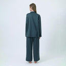 【パジャマ】シルキーコットンパジャマ ターコイズ セットアップ | Foo Tokyo