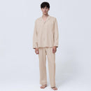 【パジャマ】シルキーコットンパジャマ シャンパンベージュ セットアップ | Foo Tokyo