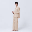 【パジャマ】シルキーコットンパジャマ シャンパンベージュ セットアップ | Foo Tokyo